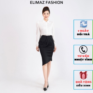 Chân váy nữ công sở Elimaz ôm peplum xẻ tà ECV22.006