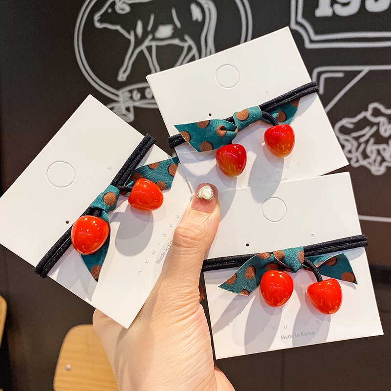 Dây Buộc Tóc Dây Cột Tóc Hàn Quốc Quả Anh Đào Phụ Kiện Thời Trang Cho Nữ AB104