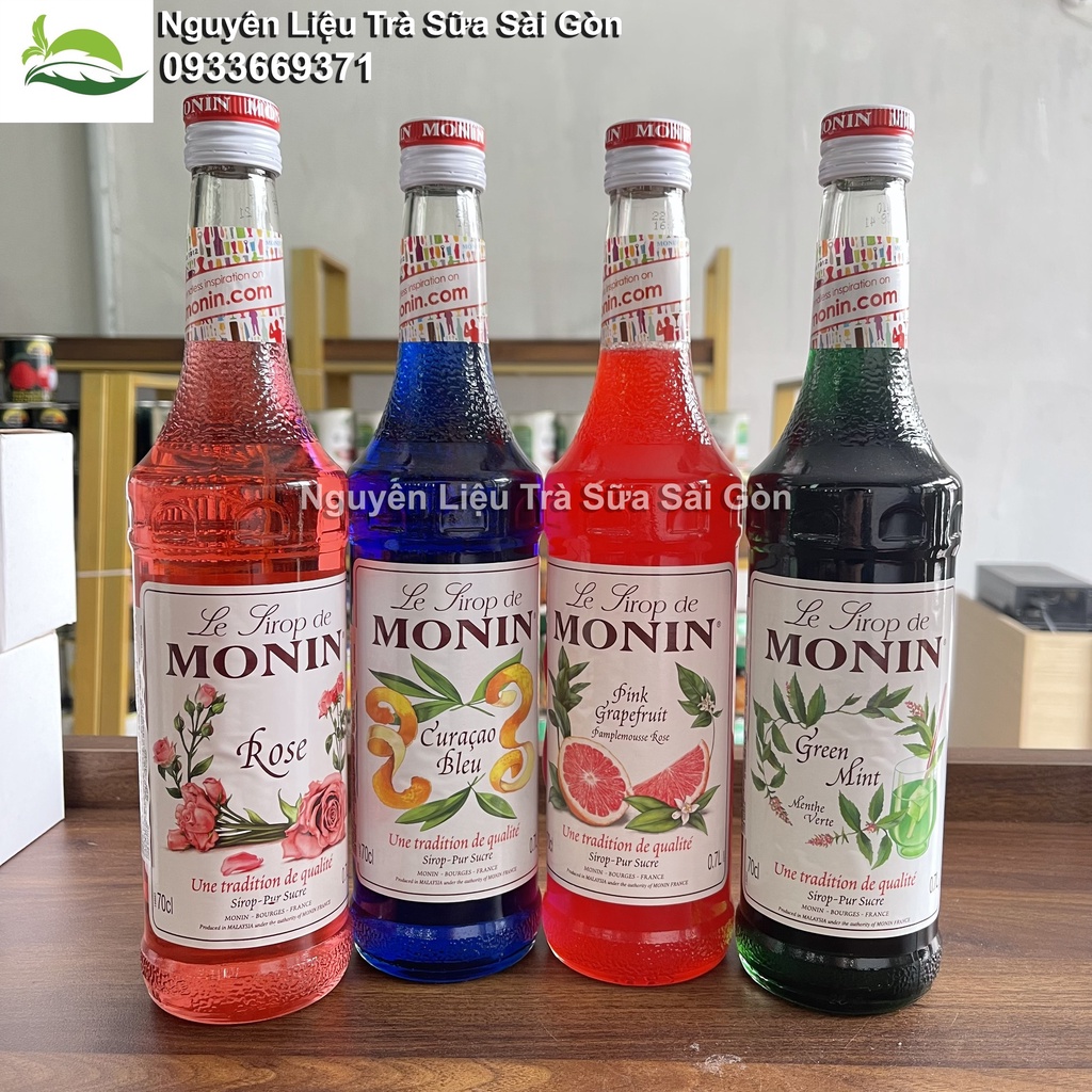 Syrup Monin đủ hương vị chai thủy tinh 700ml