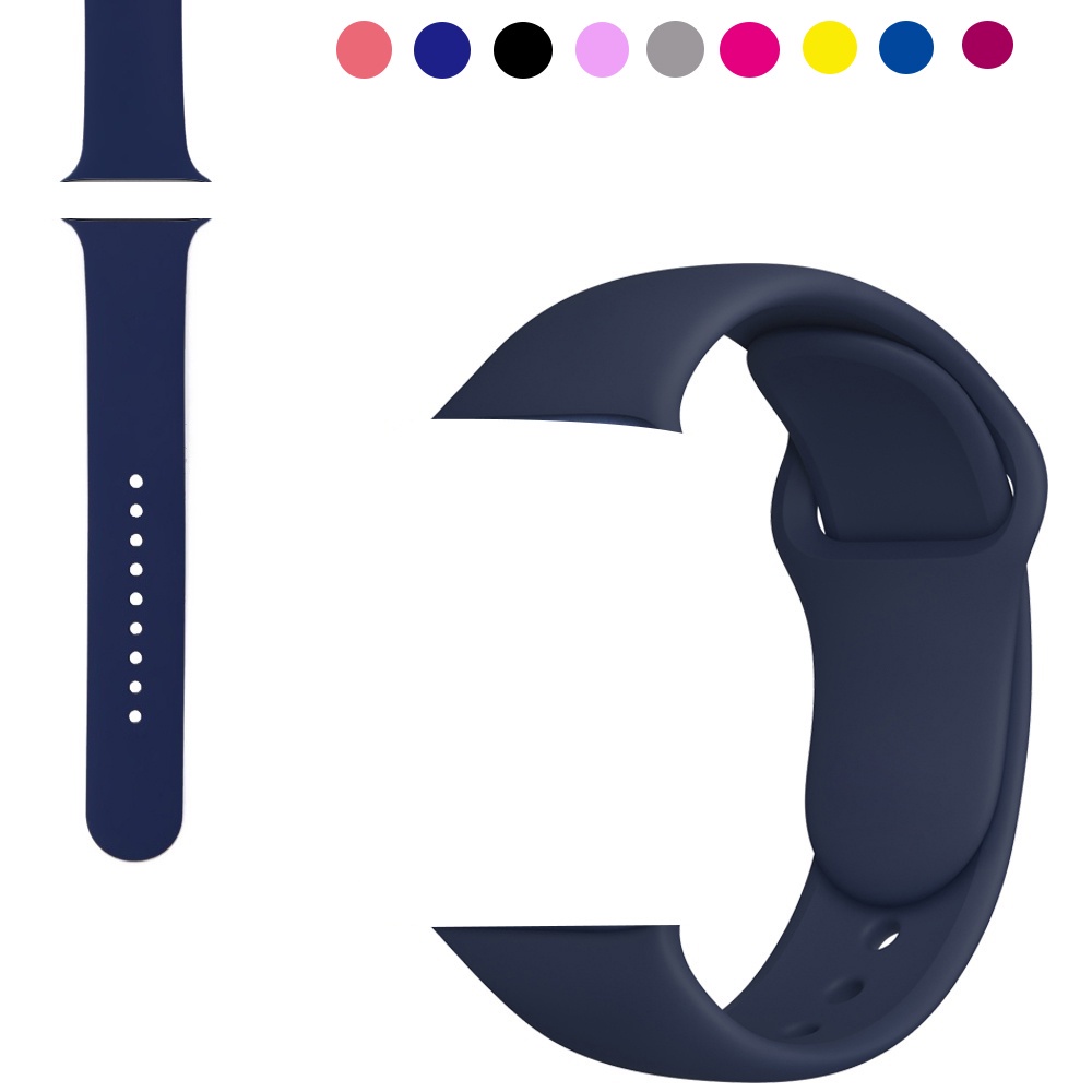 Soft Silicone Strap Compatible for Apple Watch Series SE 7 6 5 4 3 2 1 Band 38mm 40mm 41mm 42mm 44mm 45mm Rubber Sport Bracelet