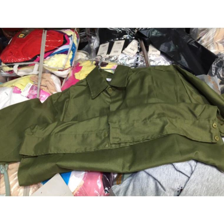 Free ship  Áo Lao Động Xanh Rêu