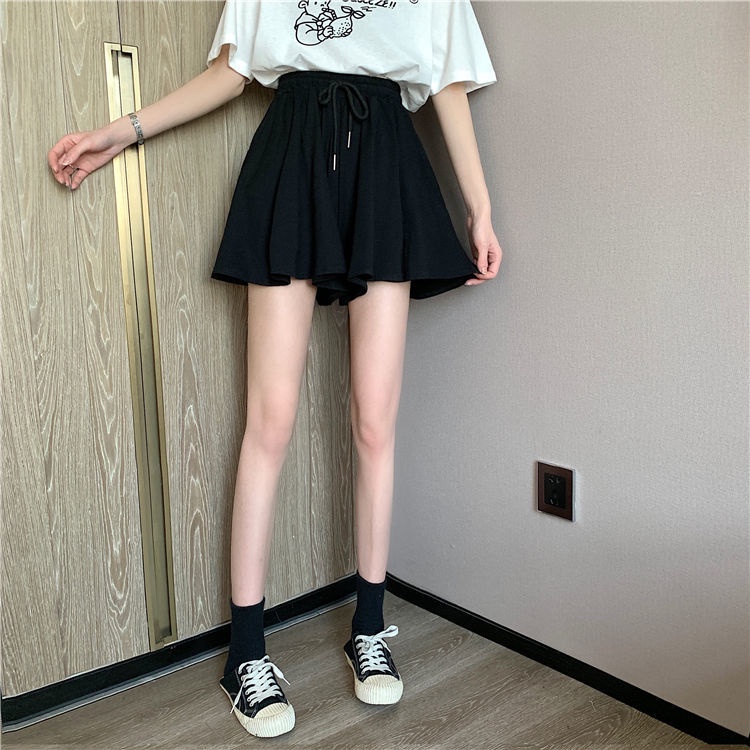 Quần Short Nữ Màu Đen Lưng Cao Dây Rút JH-DQ-05