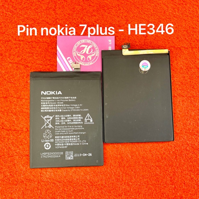 Pin nokia 7plus kí hiệu pin HE346 và HE347 zin-mới