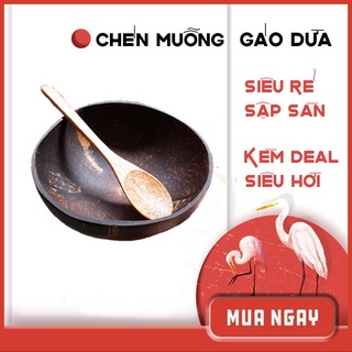 Bộ gáo dừa muỗng gỗ [CAO CẤP] mài nhẵn đẹp QUÊ MỘT CỤC