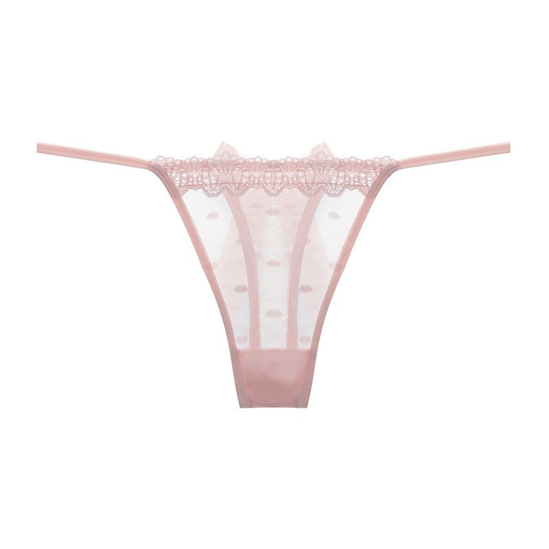 Quần Lót Nữ Ren lọt khe xuyên thấu dây hai mảnh đính nơ to điệu đà sexy quyến rũ mã 8065