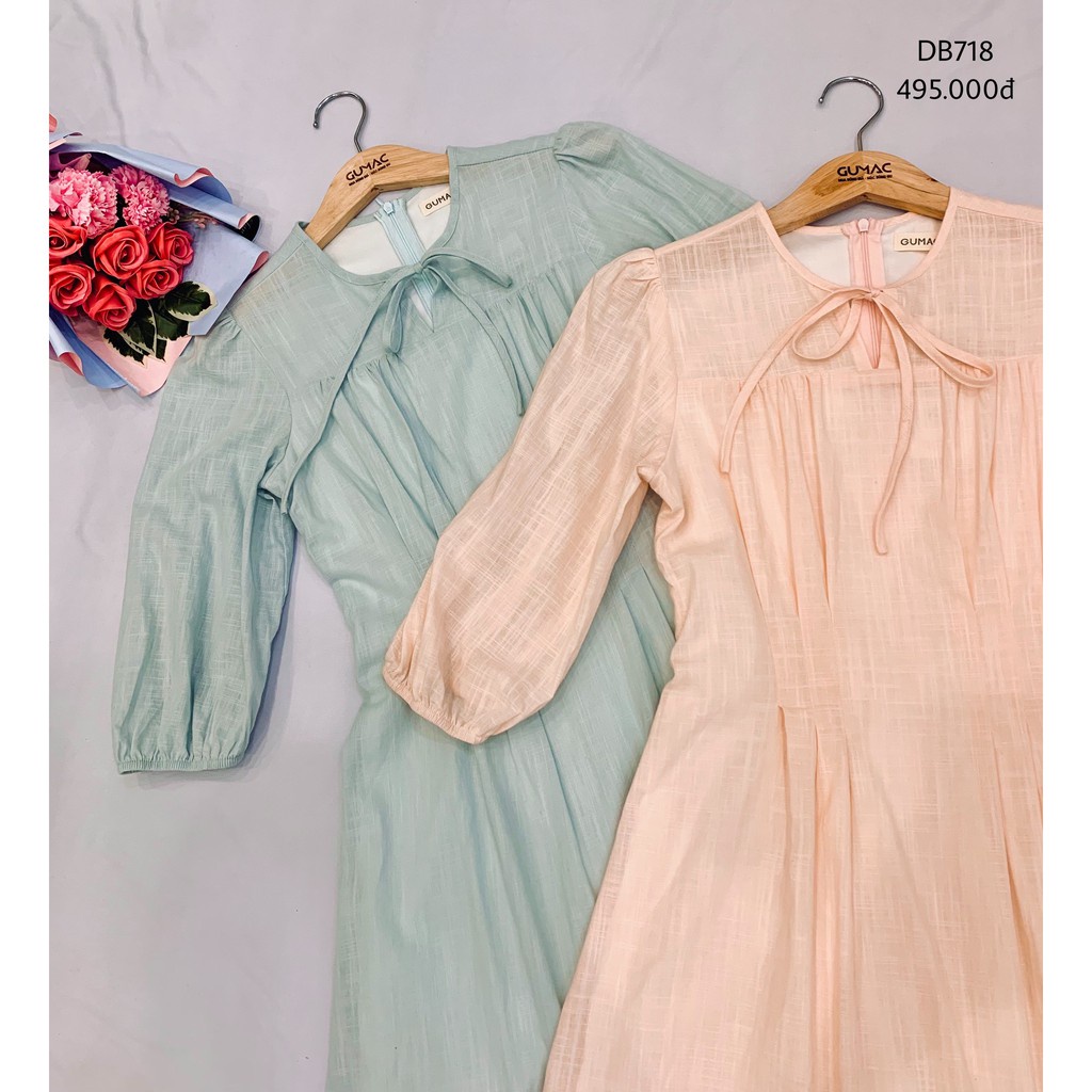 Đầm nữ GUMAC xếp ly ngực nhẹ nhàng cá tính DB718 | BigBuy360 - bigbuy360.vn