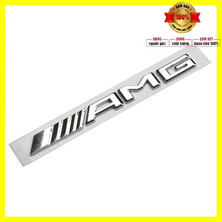 Sản phẩm  Decal logo 3D chữ nổi AMG dán xe đuôi ô tô nhựa ABS Kích thước18.5*1.5cm