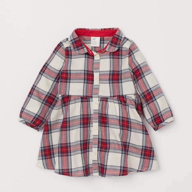 Váy kẻ sz 18-24 HM authentic