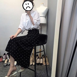 Chân váy dài ulzzang chấm bi dáng xòe nhẹ ORDER