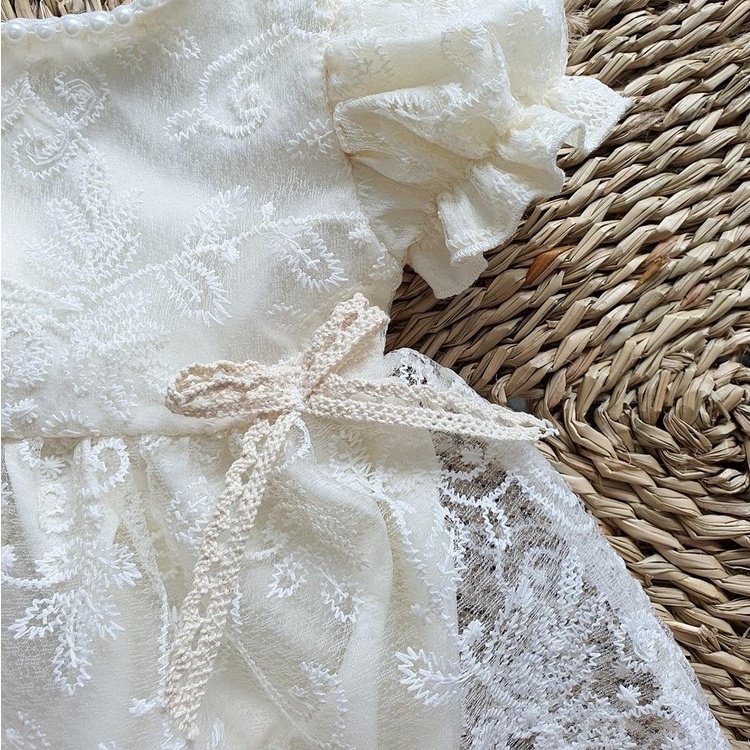 Váy voan bé gái sơ sinh kèm nón MINTSCLOSET Mint's Closet màu kem 1 2 3 tuổi - BV7026 - BV7027 - BV7028