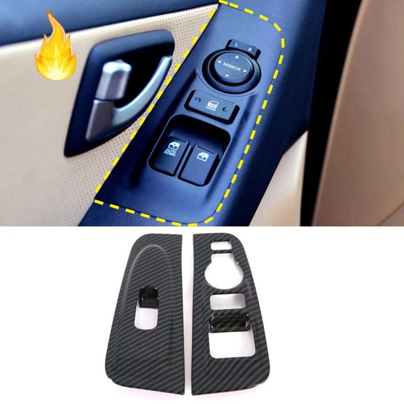 Bộ 2 Viền Tay Vịn Cửa Sổ Xe Hơi Hyundai Grand Starex H1 2019 2020 Chất Liệu Sợi Carbon