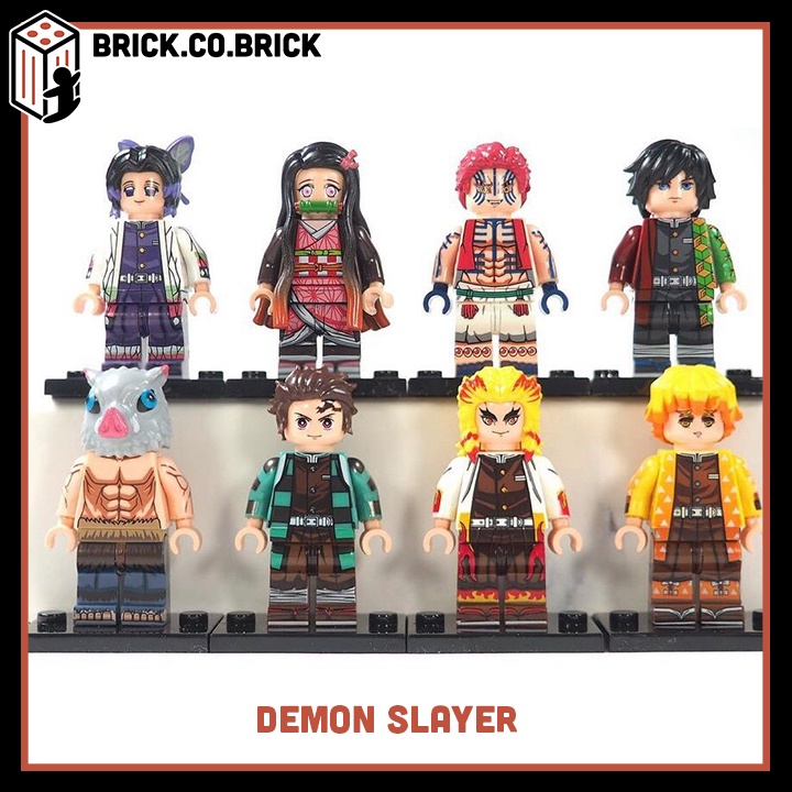 Demon Slayer Minifigure Thanh Guơm Diệt Quỷ Lắp ráp Mô hình Anime Kimetsu No Yaiba Kèm Phụ Kiện Cực Chất