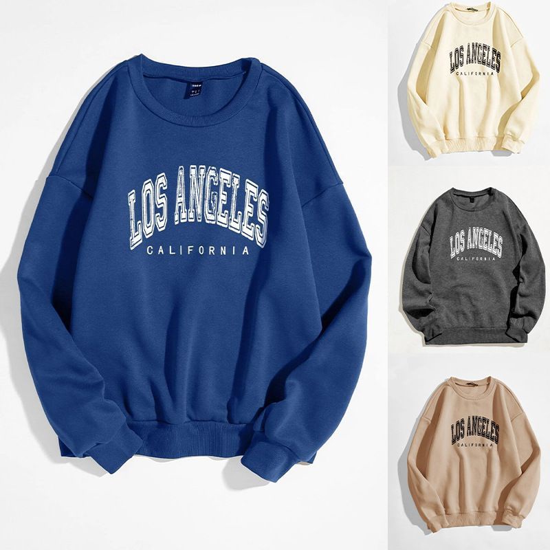 Áo Sweater In Chữ LOS ANGELES Đủ Màu Áo Sweater Tay Bồng Chất Nỉ Ngoại Dày Dặn Form Rộng Freesize Unisex Ảnh Thật