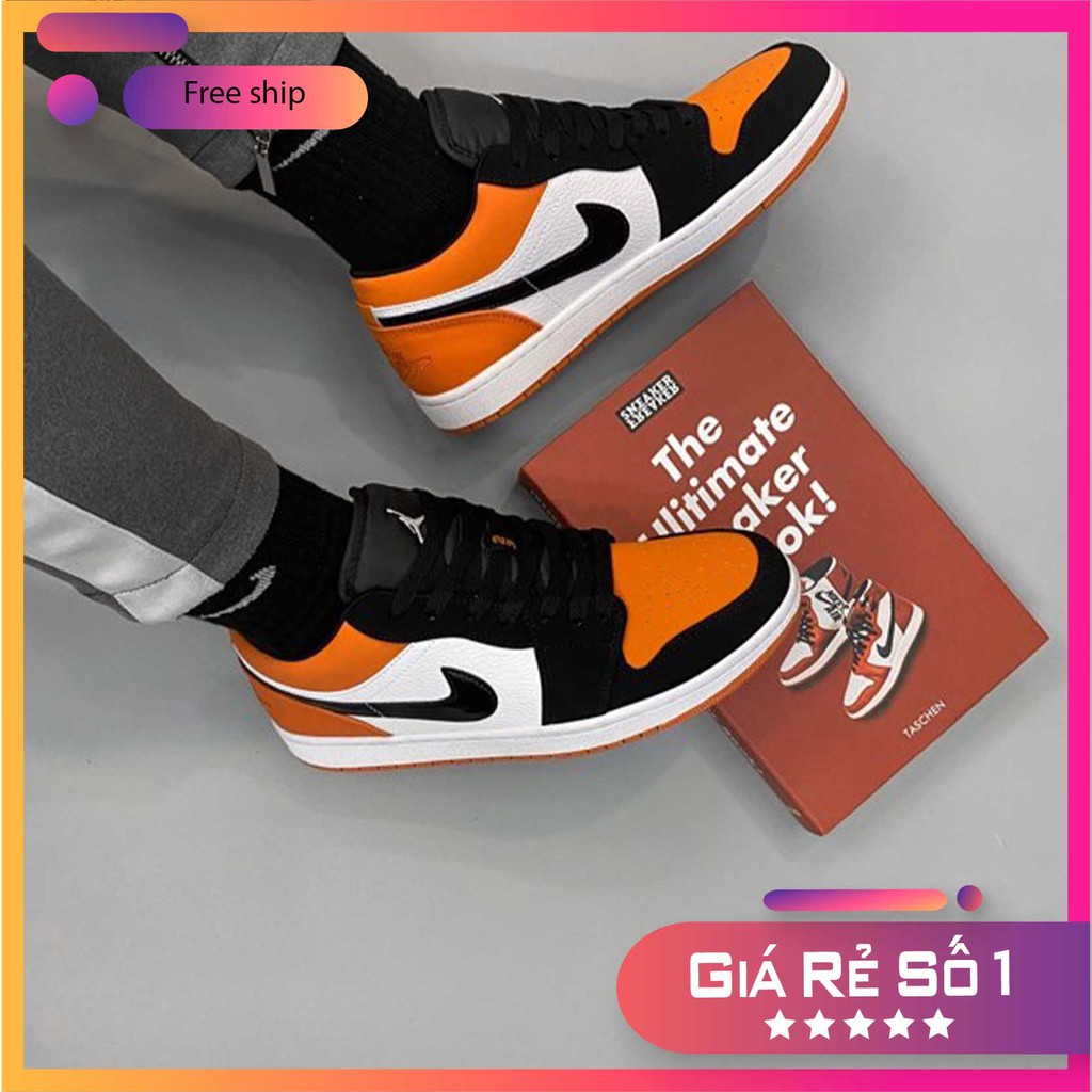 Giày  JD 1 màu cam đen thấp cổ nam nữ full box bill, giày jordan thời trang giá giẻ jd vietmaw86 | BigBuy360 - bigbuy360.vn