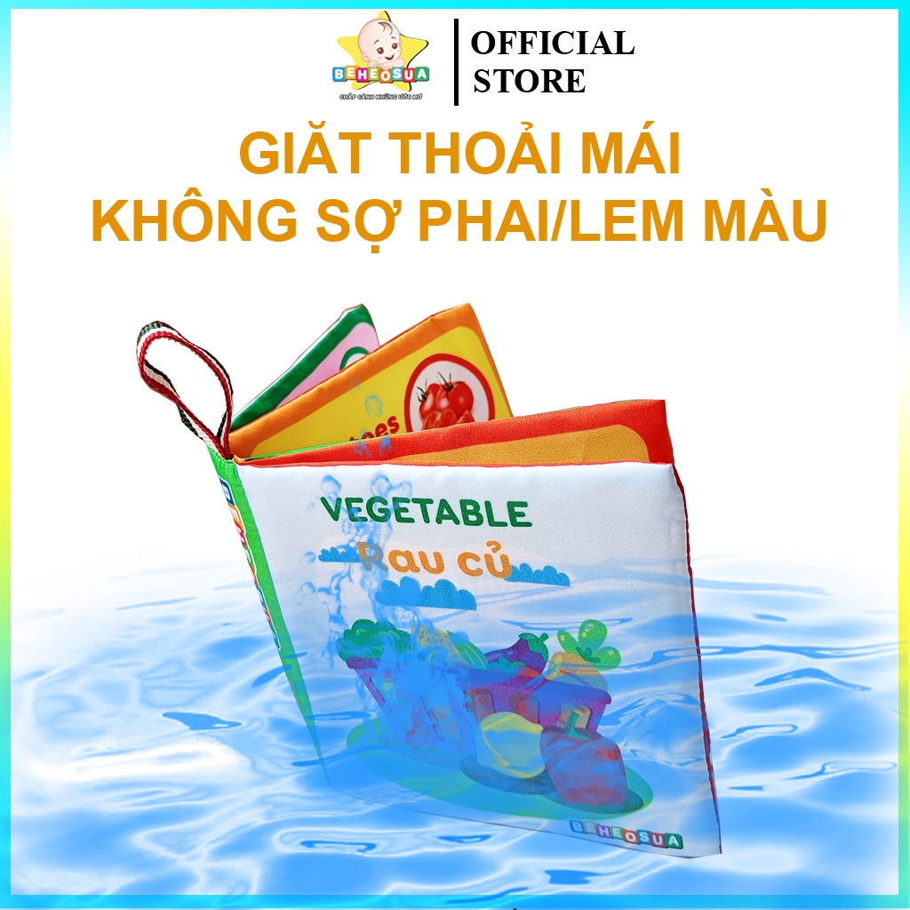 Sách vải  - sách vải cho bé kích thích thị giác với nhiều chủ đề bằng tiếng anh giúp bé vừa học vừa chơi