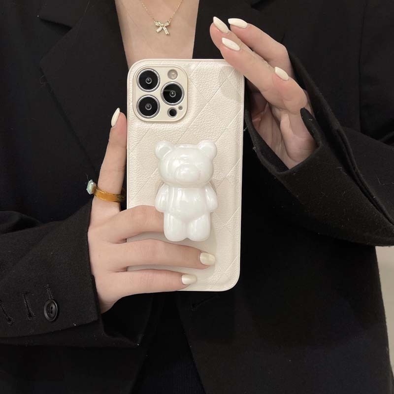 Giá đỡ điện thoại hình gấu 3D nhiều màu trong suốt có túi khí cho iPhone &amp; Android