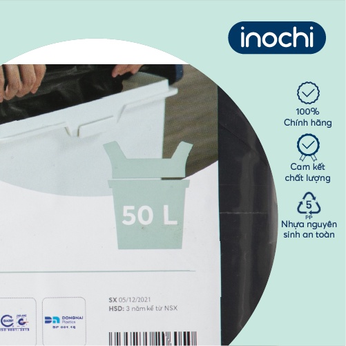 Lô túi rác tiện dụng Inochi - Soji 4 x 50L(có quai cầm)