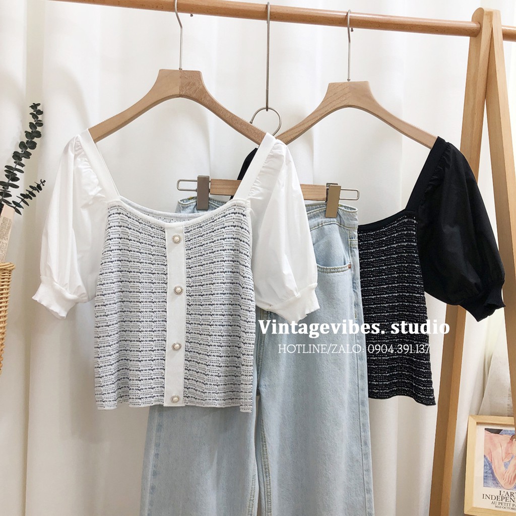 🚛[FREESHIP] Áo babydoll tay bồng phối len mỏng Ulzzang (hàng QC) - Ảnh thật 100% | WebRaoVat - webraovat.net.vn