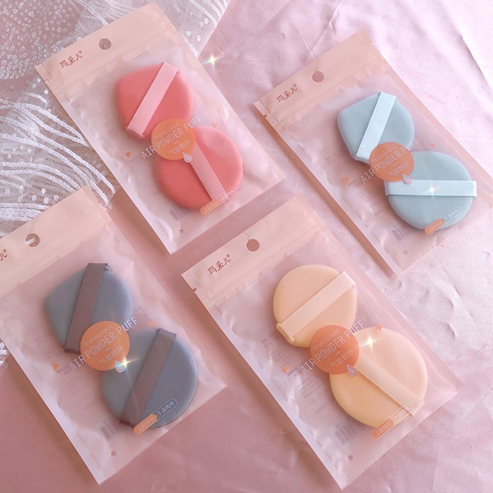 [Hàng mới về] Bộ 2 miếng mút trang điểm mềm hình tròn 2 mặt dễ mang theo tiện lợi