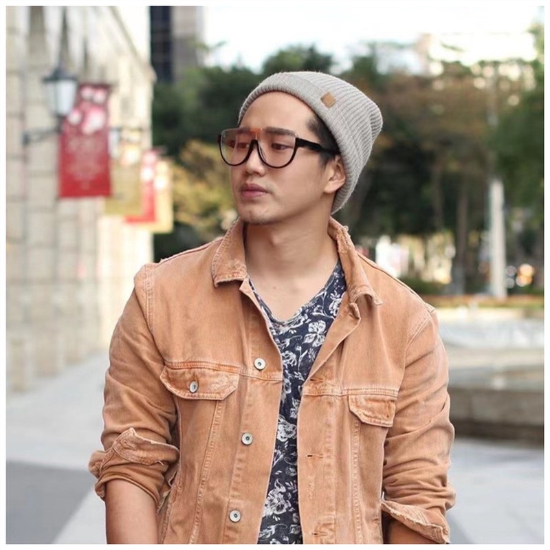 (YUZHU) Kính Chống Nắng Nửa Gọng Ngoại Cỡ Chống Ánh Sáng Xanh Thời Trang Phương Tây