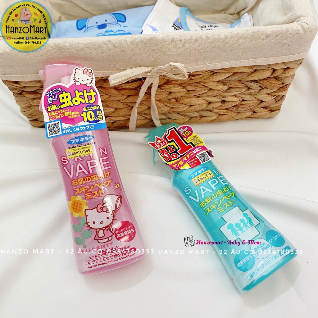 Xịt chống muỗi và côn trùng Skin Vape Nhật Bản 200ml  Chống muỗi cho bé và người lớn suốt 8h