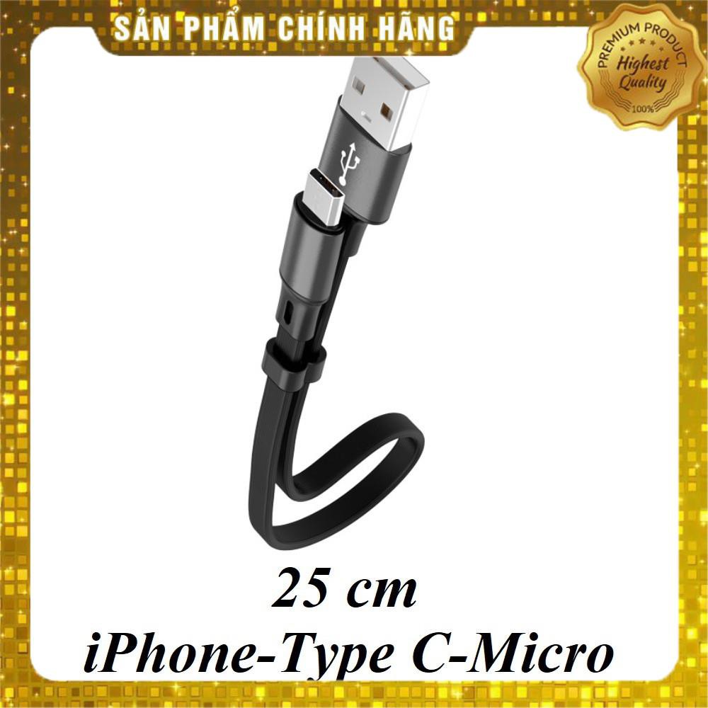 Cáp sạc iPhone Lightning – Type C – Micro USB loại ngắn 25 cm mẫu 1 KIM NHA SHOP