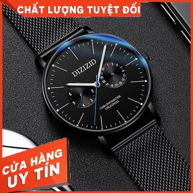 [HOT] Đồng Hồ Nam DIZIZID Dây Thép Lụa Đen Cao Cấp .