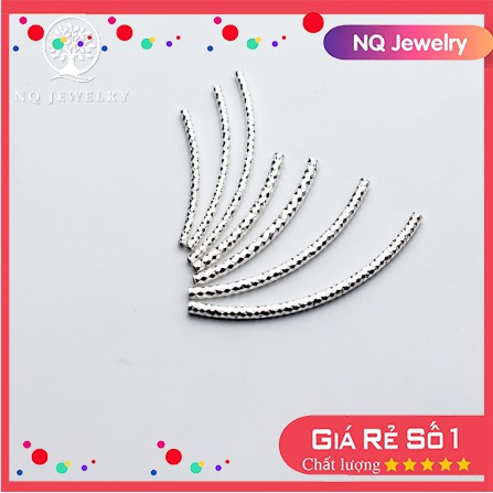 Charm bạc ống xoắn xỏ ngang - NQ Jewelry