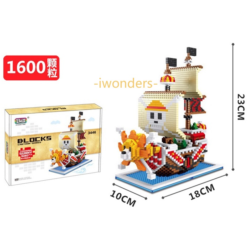 Mô Hình Đồ Chơi Lắp Ráp Tàu Cướp Biển Trong Phim Hoạt Hình "One Piece" Kids education toys