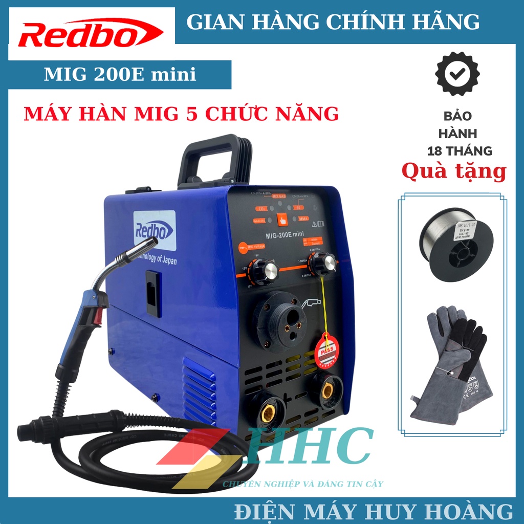 Máy Hàn Mig Không Dùng Khí Mini Redbo Mig 200E, máy hàn mig cao cấp cho thợ hàn không chuyên