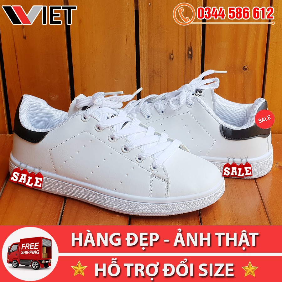 Giày Sneaker Stan Smith Trắng Gót Đen Giá Siêu Rẻ