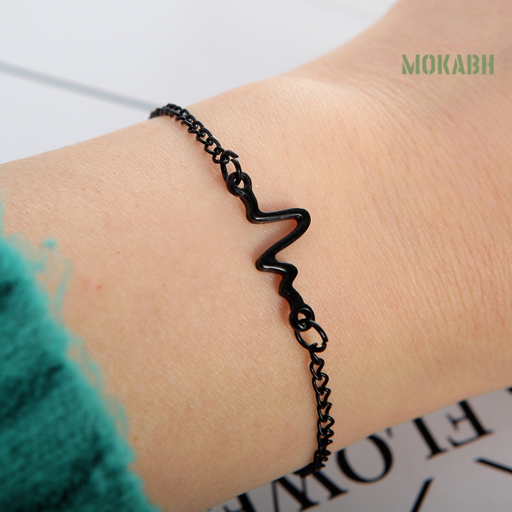 Vòng Đeo Tay Họa Tiết Sóng Âm Độc Đáo Thời Trang Cho Cặp Đôi