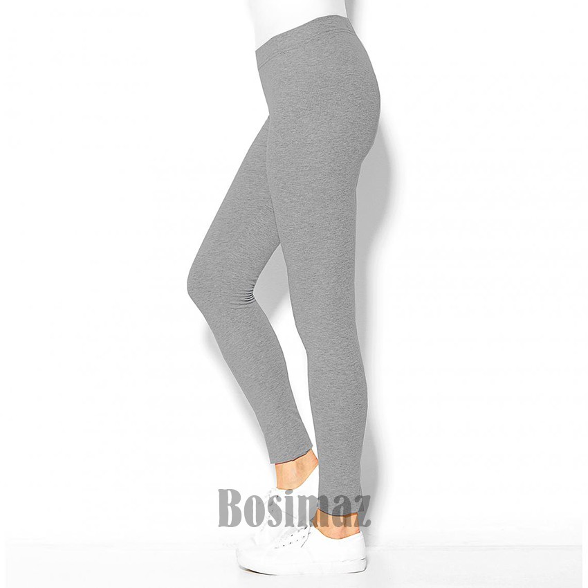 Quần Legging Nữ Bosimaz MS015 dài không túi màu tiêu xám nhạt cao cấp, thun co giãn 4 chiều, vải đẹp dày, thoáng mát.