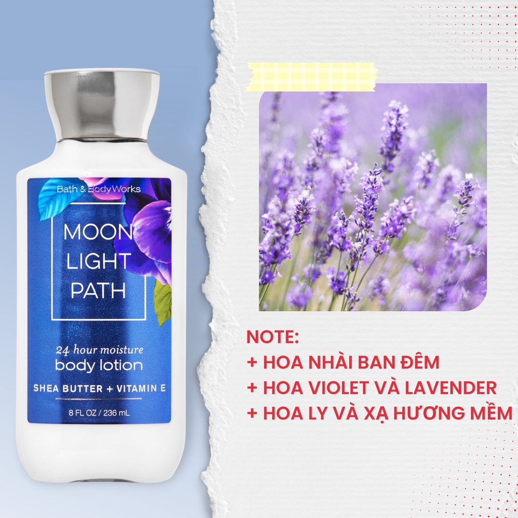 Sữa Dưỡng Da Toàn Thân Bath And Body Works Moon Light Path Dưỡng Ẩm Cho Da Trắng Sáng Mịn Màng Chai 236ml