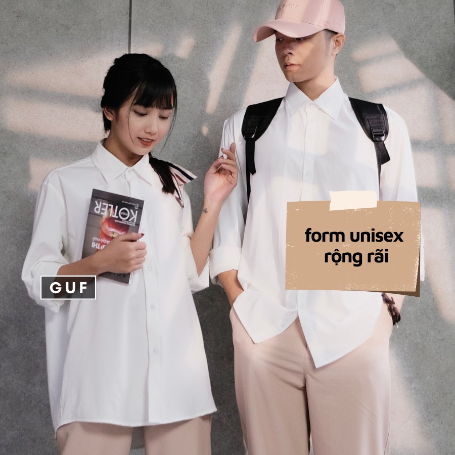 Áo Sơ Mi Dài Tay Dáng Rộng Hàn Quốc, Vải Kate Mềm Mịn Thích Hợp Cho Đi Học, Đi Làm, Đi Chơi GUF | BigBuy360 - bigbuy360.vn