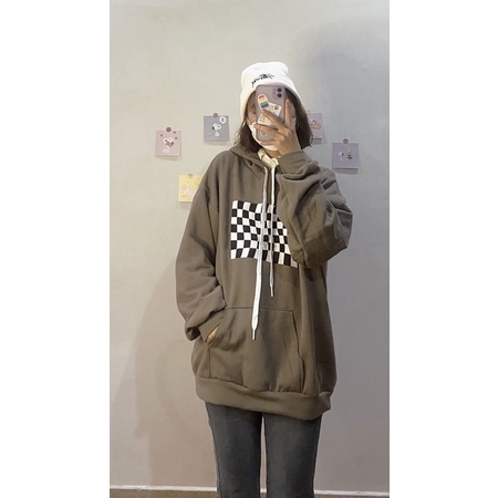 ÁO HOODIE BÀN CỜ NÂU TÂY XINH XINH - freesize | BigBuy360 - bigbuy360.vn