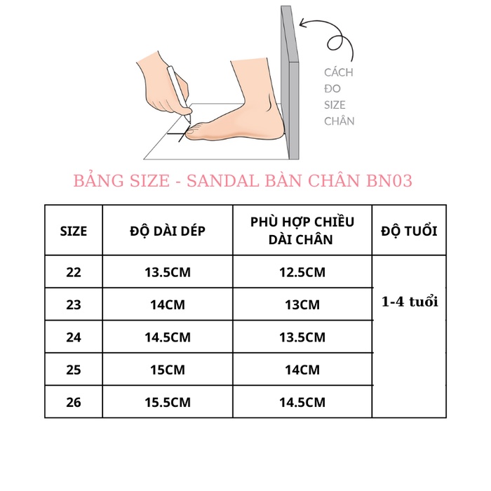 Giày sandal cho bé hình bàn chân cá tính đế mềm chống trượt size từ 14 đến 16cm BUNNY STORE BN03