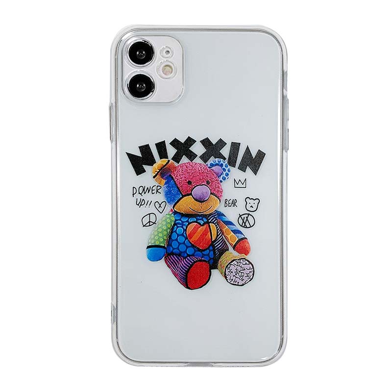 Ốp điện thoại nhựa TPU mềm hình con gấu nhồi bông For iPhone11 12 Pro Max 6 6S 7 8 Plus X XS XR XSMAX