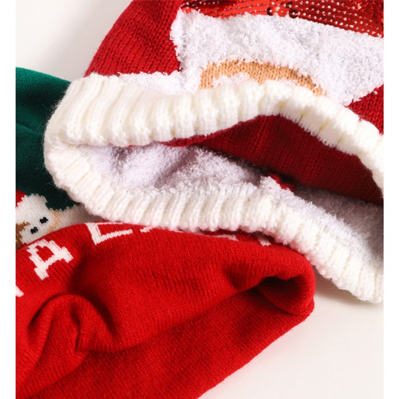 Mũ beanie Kèm Khăn Choàng Cổ Phong Cách Giáng Sinh Hoạt Hình Cho Bé