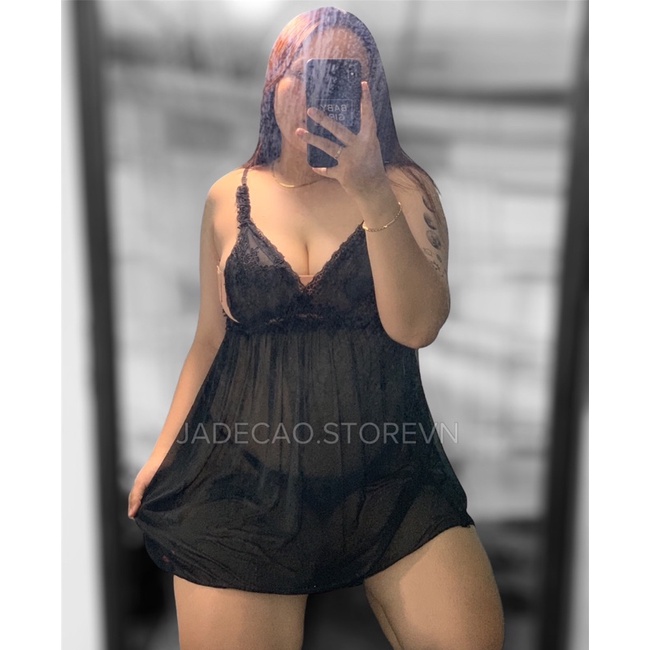 VÁY NGỦ HOA THÊU NGỰC XUYÊN THẤU MỀM MỊN BIG SIZE