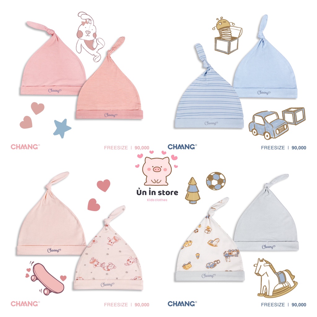 Chaang set mũ thóp cho bé sơ sinh Active SS2022D06