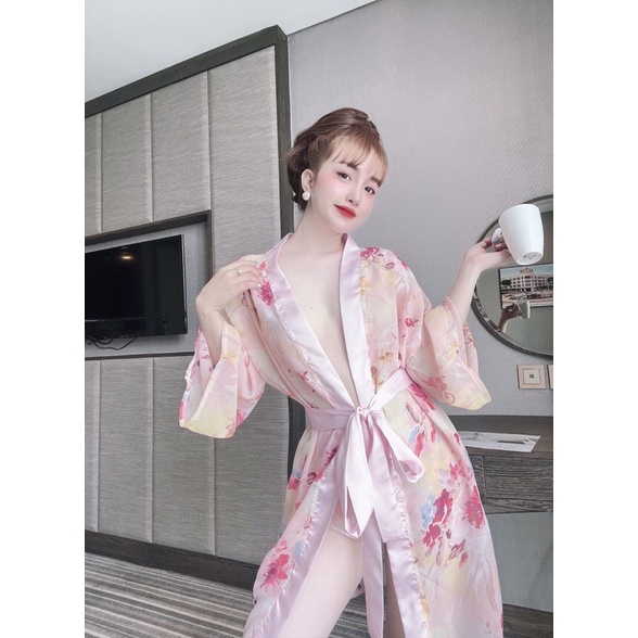 Áo Choàng chiffon phối satin kèm quần mã 06 from dưới 68kg