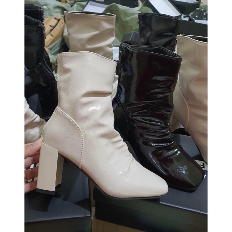 GIÀY BỐT NỮ/BOOT BÓNG CAO CỔ DA NHĂN BÓNG CAO 7 CM | BigBuy360 - bigbuy360.vn