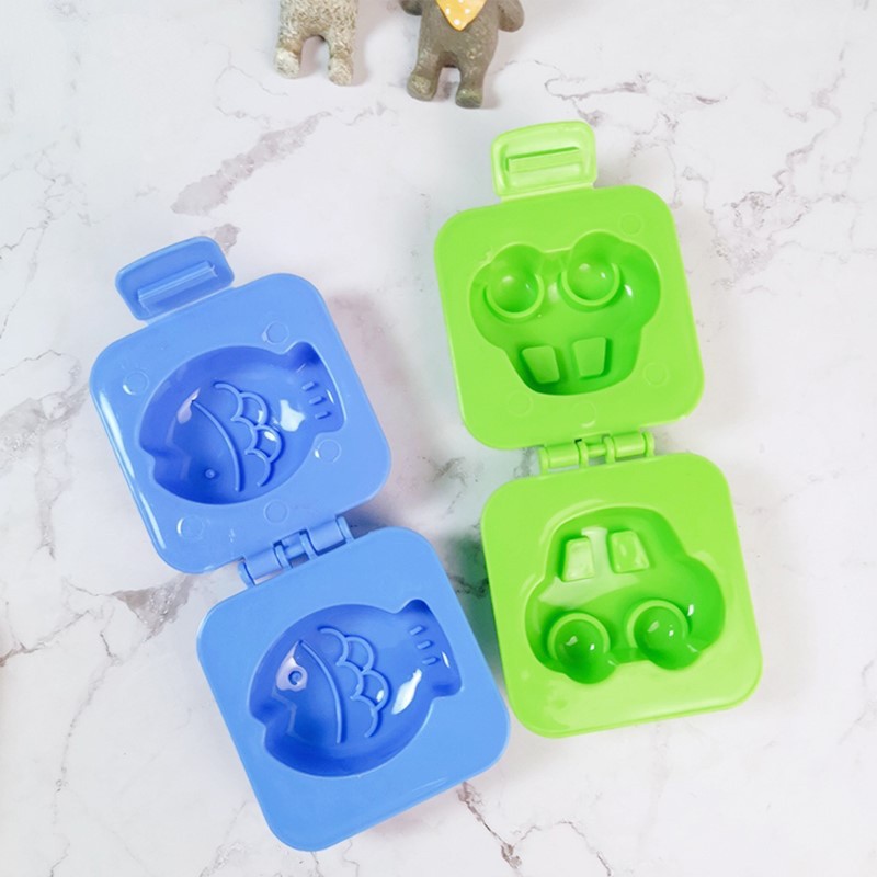 Set 2 khuôn cơm cho bé ăn dặm kiểu nhật màu xanh