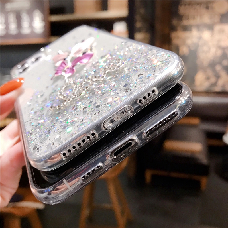 Ốp điện thoại kim tuyến cho OPPO A53 A52 A92 A9 A5 2020 A37 A37F A71 F3 F5 F7 Reno 3 2Z 2F Realme XT 5i 5S C3 5 pro