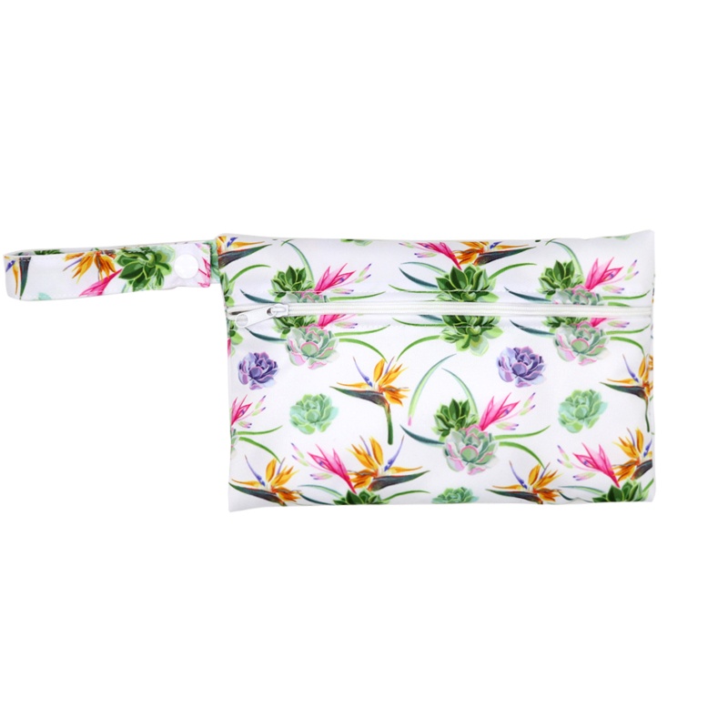 Túi Đựng Tã Em Bé Chống Thấm Nước Có Khóa Kéo In Họa Tiết Hoạt Hình