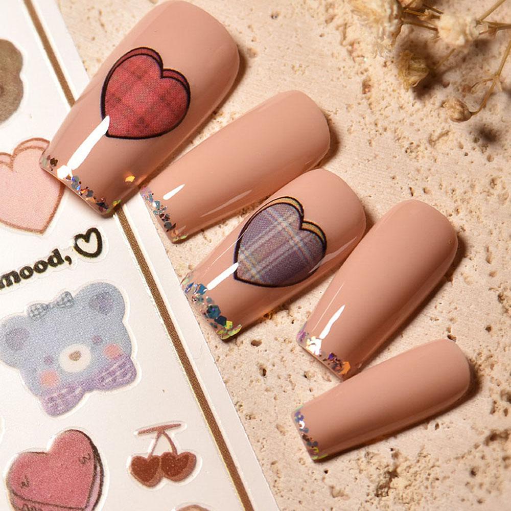 Miếng Dán Trang Trí Móng Tay Hình Gấu Dễ Thương DIY