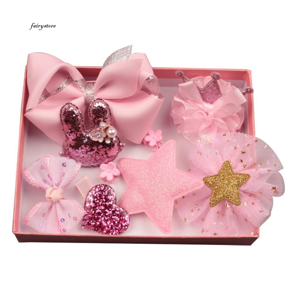 Set 10 Kẹp Tóc Nơ Dễ Thương Cho Bé Gái