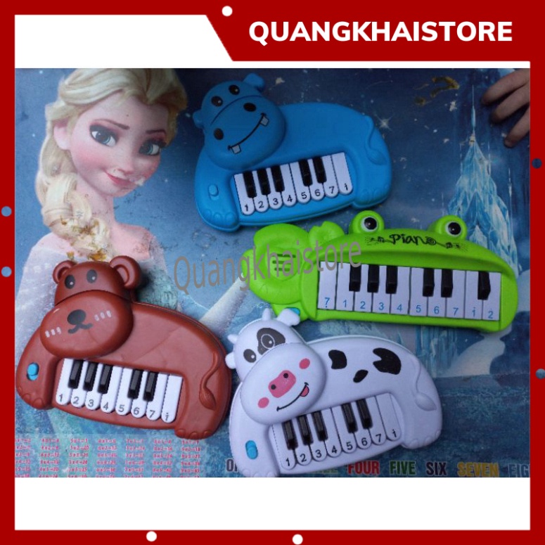 Đàn piano đồ chơi cho bé phát triển âm thanh phản xạ hình bò sữa và ếch xanh