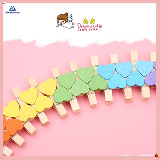 Set 20 Kẹp Gỗ Hình Trái Tim 3cm Dùng Để Gắn Treo Ảnh Trang Trí